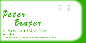 peter brajer business card